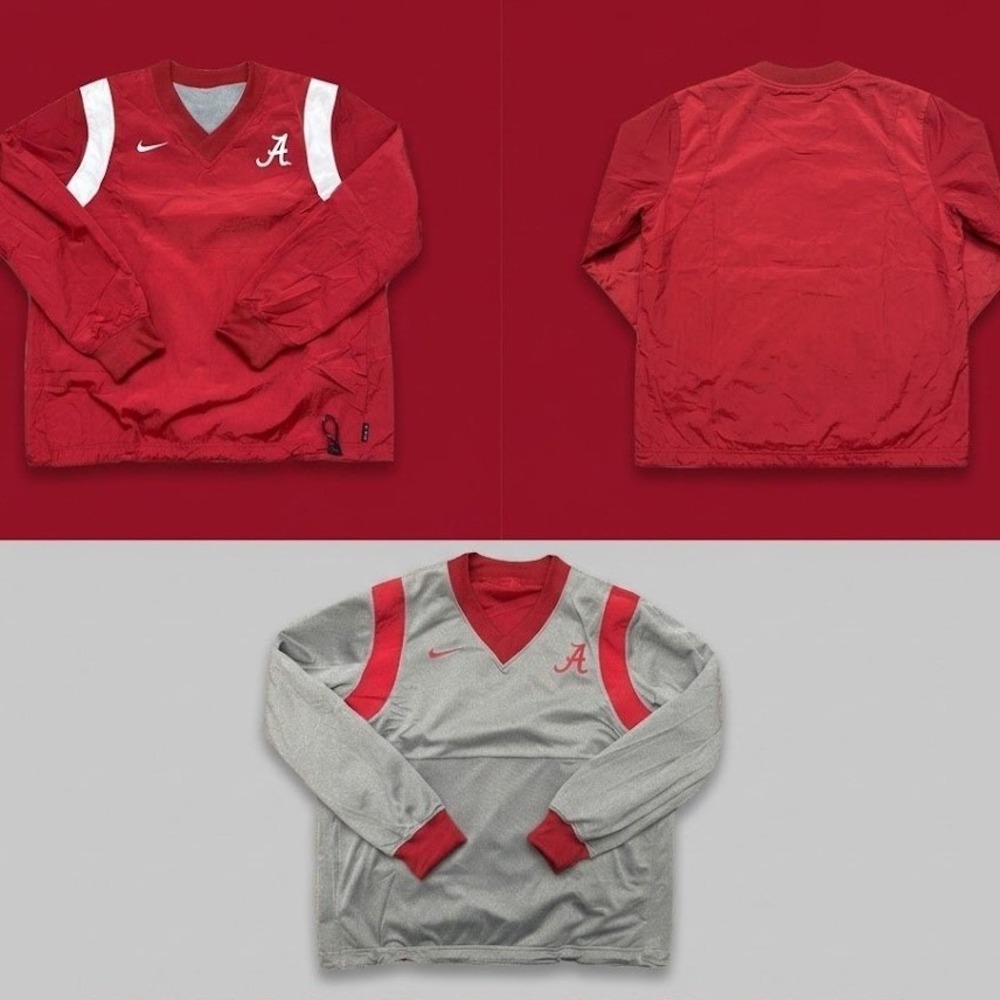 Nike On-Field Alabama Crimson Tide Reversible Windbreaker Pullover Men's Size S